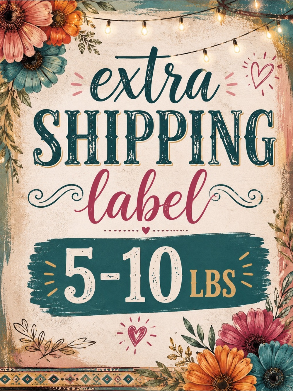 Extra Shipping Label for over 5lbs